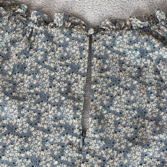 ASTR The Label Tiered Ruffle Mini Dress Women's Size Medium Blue Multi Floral - Picture 15 of 16